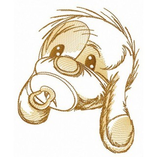 Shy puppy embroidery design - Embroidery Design