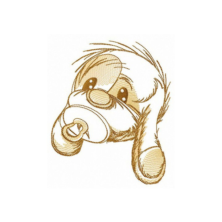 Shy puppy embroidery design - Embroidery Design