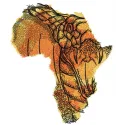 Preview of African snake embroidery design, showcasing intricate stitching patterns inspired by African wildlife.