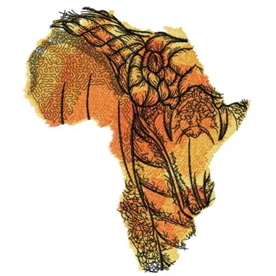 Preview of African snake embroidery design, showcasing intricate stitching patterns inspired by African wildlife.