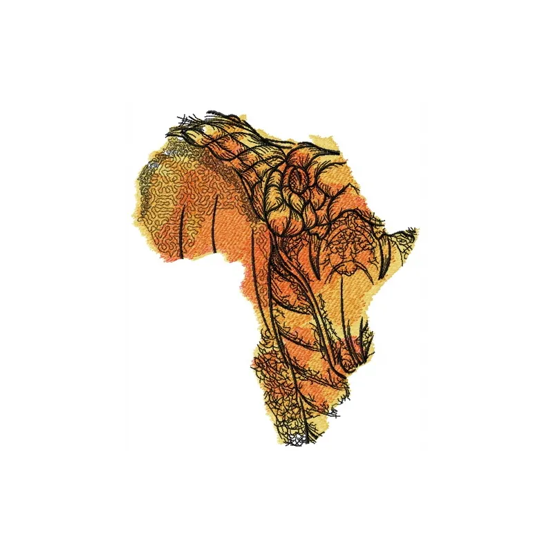 Preview of African snake embroidery design, showcasing intricate stitching patterns inspired by African wildlife.