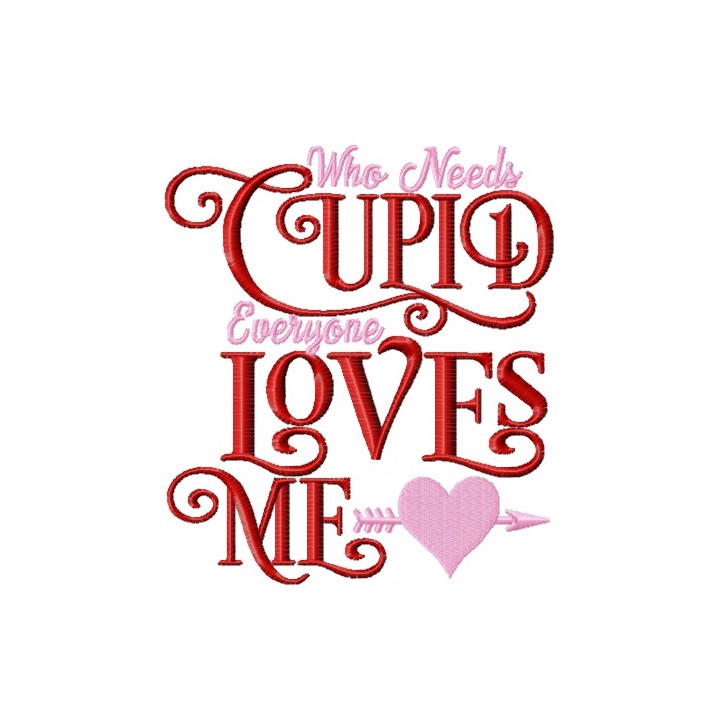 Cupid loves me embroidery design - Embroidery Design