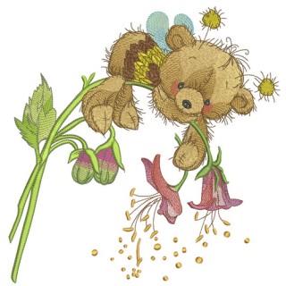 Teddy bear bee embroidery design - Embroidery Design