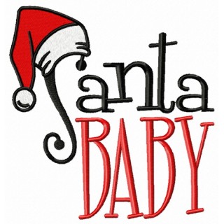 Santa Baby Santa hat embroidery design - Embroidery Design