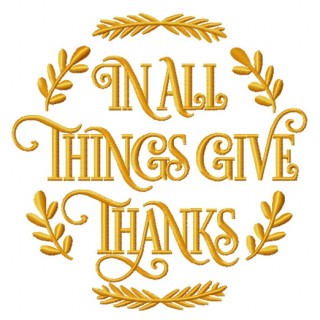 In all things give thanks emblem embroidery design - Embroidery Design
