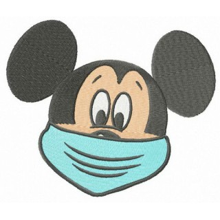 Mickey wears face mask embroidery design - Embroidery Design
