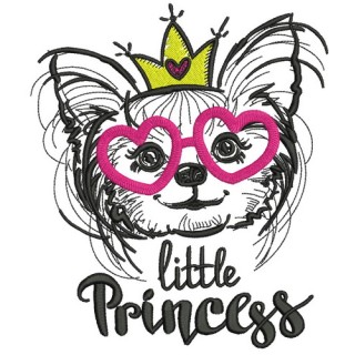 Little Princess chihuahua embroidery design - Embroidery Design