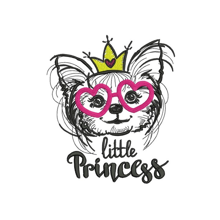 Little Princess chihuahua embroidery design - Embroidery Design