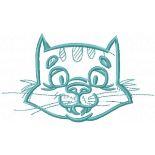 Happy cat muzzle embroidery design - Embroidery Design
