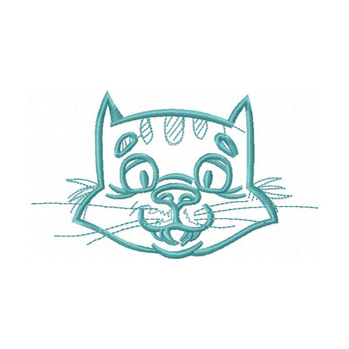 Happy cat muzzle embroidery design - Embroidery Design