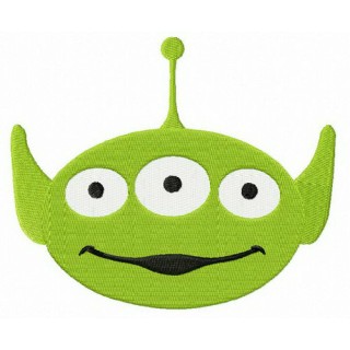 Little Green Man smile embroidery design - Embroidery Design