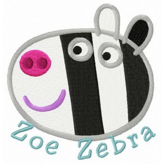 Zoe zebra embroidery design - Embroidery Design