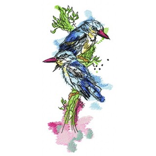 Kingfishers embroidery design - Embroidery Design
