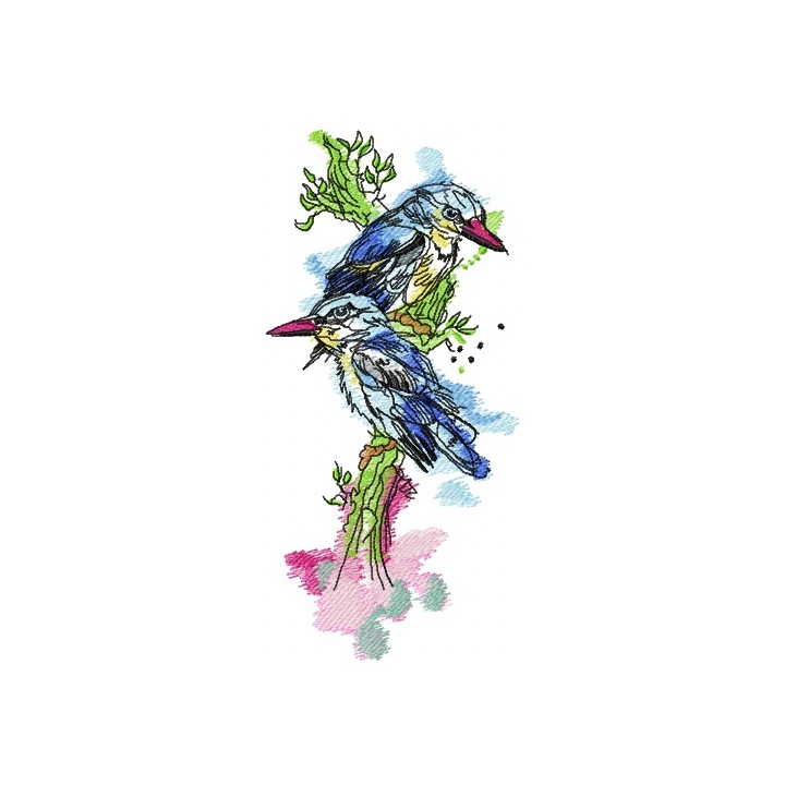Kingfishers embroidery design - Embroidery Design