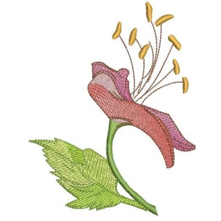 Pink wild flower embroidery design - Embroidery Design