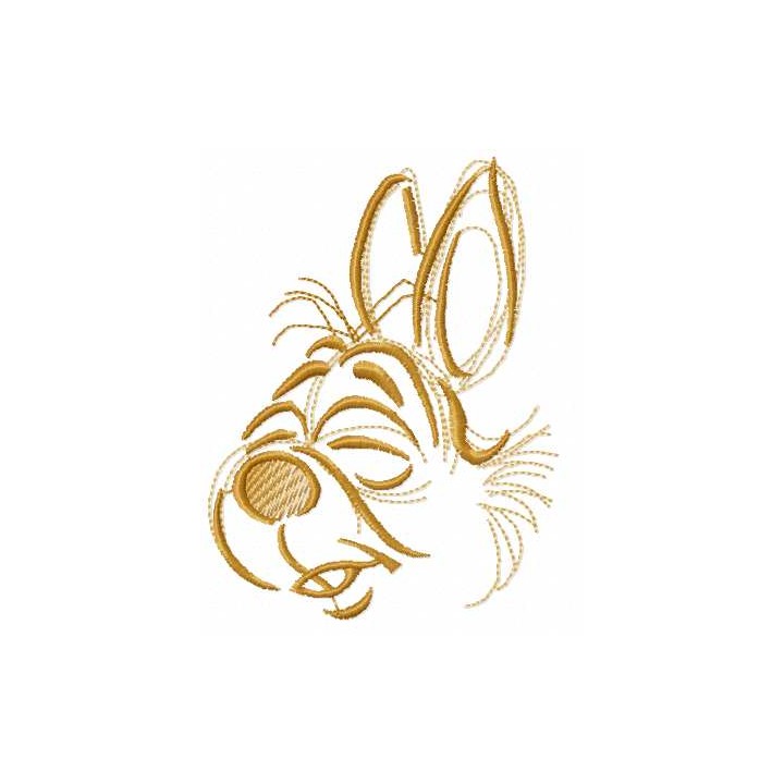 Cute bunny muzzle embroidery design - Embroidery Design
