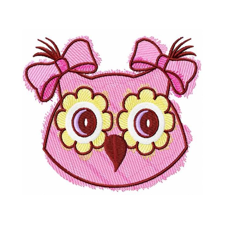 Owl color sketch embroidery design - Embroidery Design
