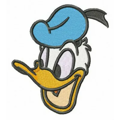 Happy Donald Duck embroidery design showcasing a cheerful character from Duck Tales, perfect for various fabric projects.