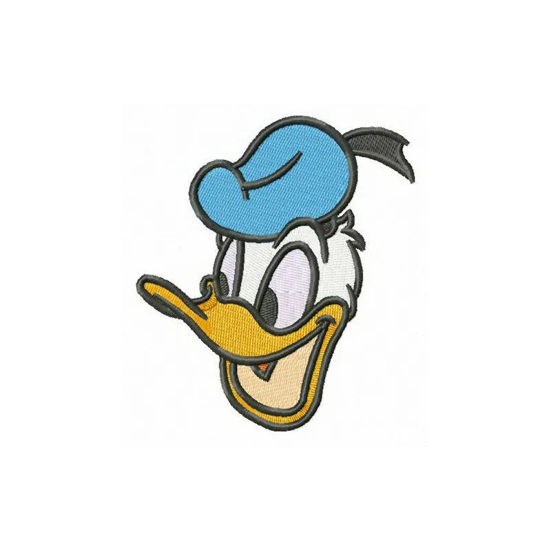 Happy Donald Duck embroidery design showcasing a cheerful character from Duck Tales, perfect for various fabric projects.