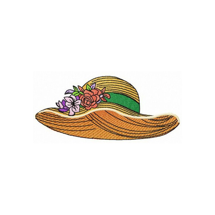 Straw hat embroidery design - Embroidery Design