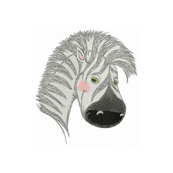 Baby zebra muzzle embroidery design - Embroidery Design