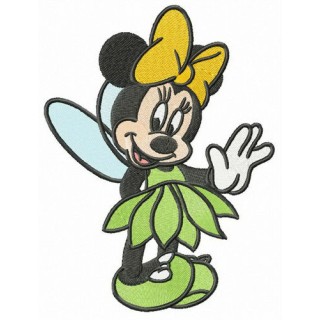 Minnie in Tinker Bell costume embroidery design - Embroidery Design
