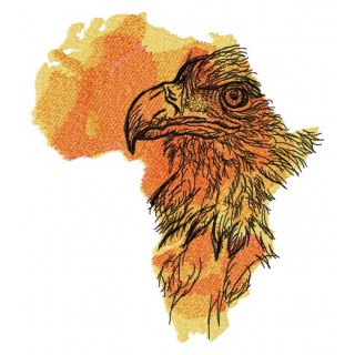 Africa crowned eagle embroidery design - Embroidery Design