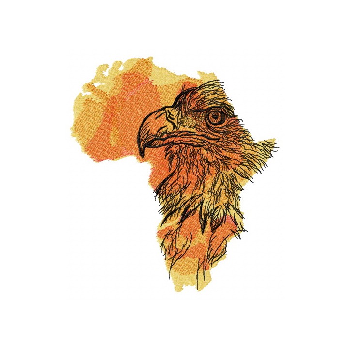 Africa crowned eagle embroidery design - Embroidery Design
