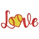 Preview of the Baseball Love embroidery design showcasing a heart with a baseball theme.