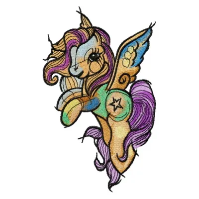 Star Swirl embroidery design featuring a whimsical swirl pattern inspired by My Little Pony characters.
