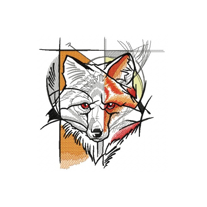 Fox street art embroidery design - Embroidery Design