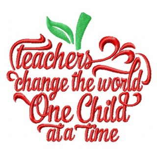 Teachers change the world embroidery design - Embroidery Design