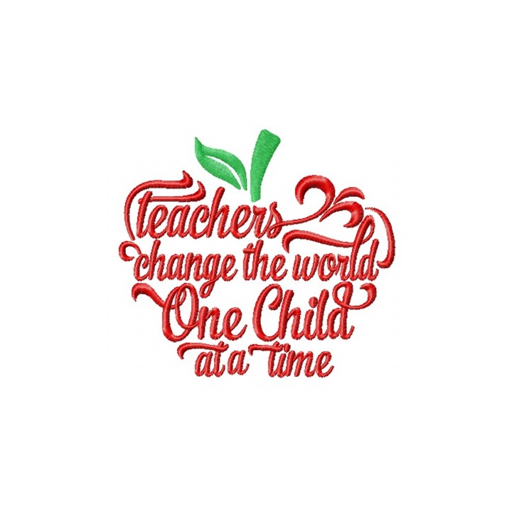 Teachers change the world embroidery design - Embroidery Design