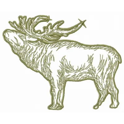 Reindeer embroidery design featuring a charming woodland animal motif, ideal for festive stitching on various projects.