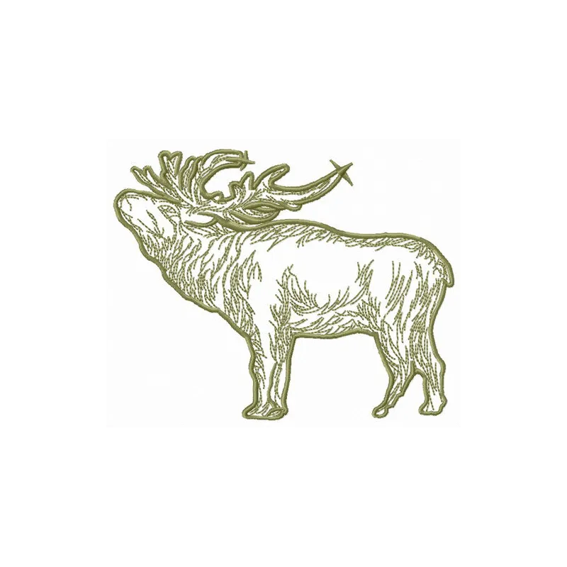 Reindeer embroidery design featuring a charming woodland animal motif, ideal for festive stitching on various projects.