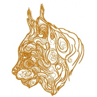 Lynx with ornament embroidery design - Embroidery Design