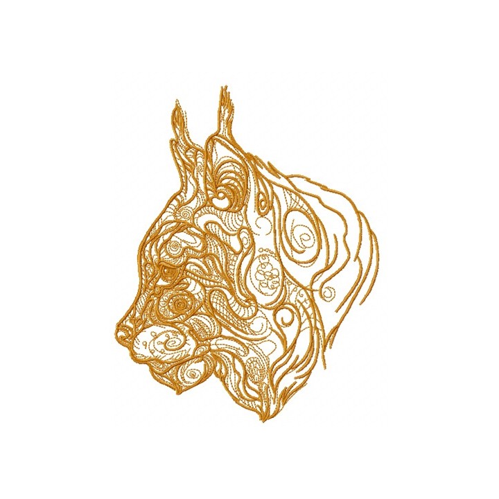 Lynx with ornament embroidery design - Embroidery Design