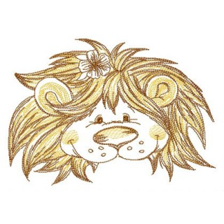 Kind lion muzzle embroidery design - Embroidery Design