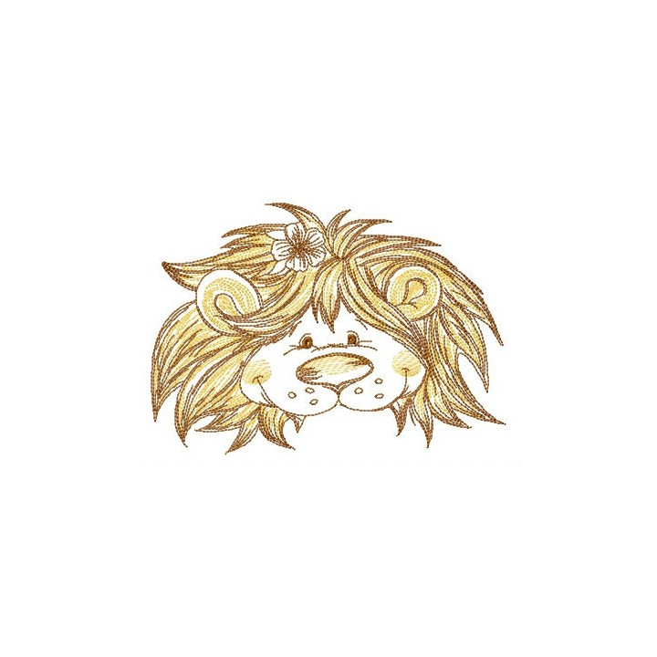Kind lion muzzle embroidery design - Embroidery Design