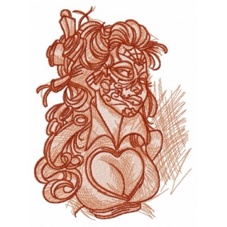 Captive girl embroidery design - Embroidery Design