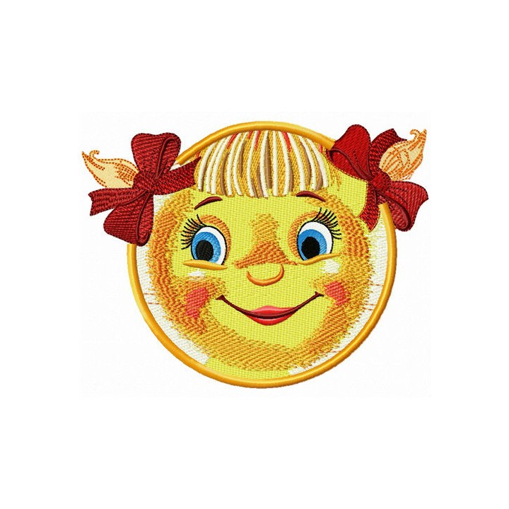 Mischievous sun embroidery design - Embroidery Design