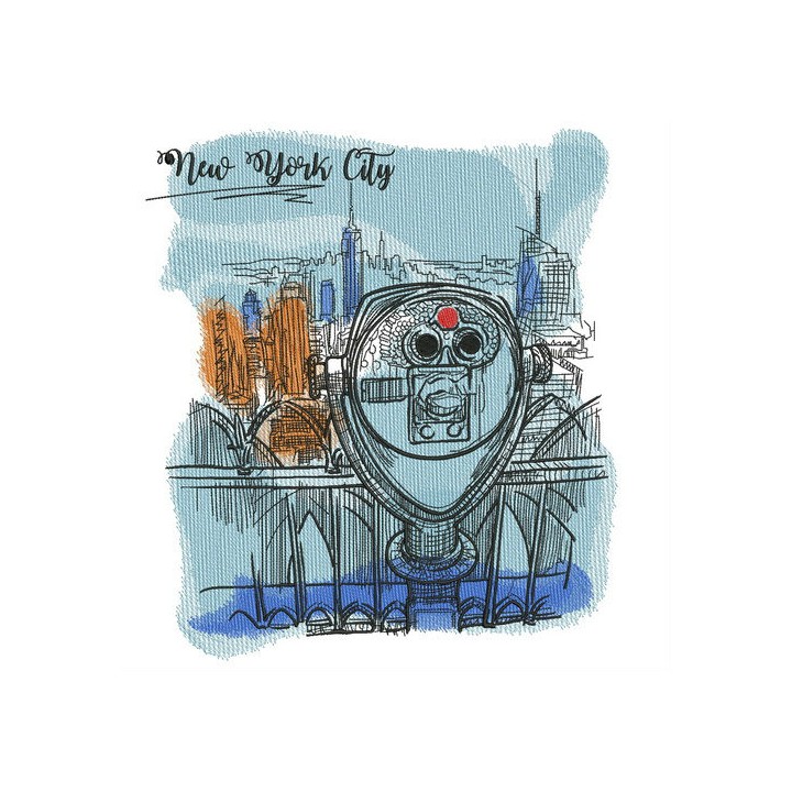 View of New York City embroidery design - Embroidery Design