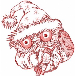 Christmas Santa owl  embroidery design - Embroidery Design