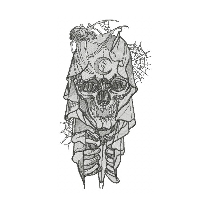 Bride's skeleton embroidery design - Embroidery Design