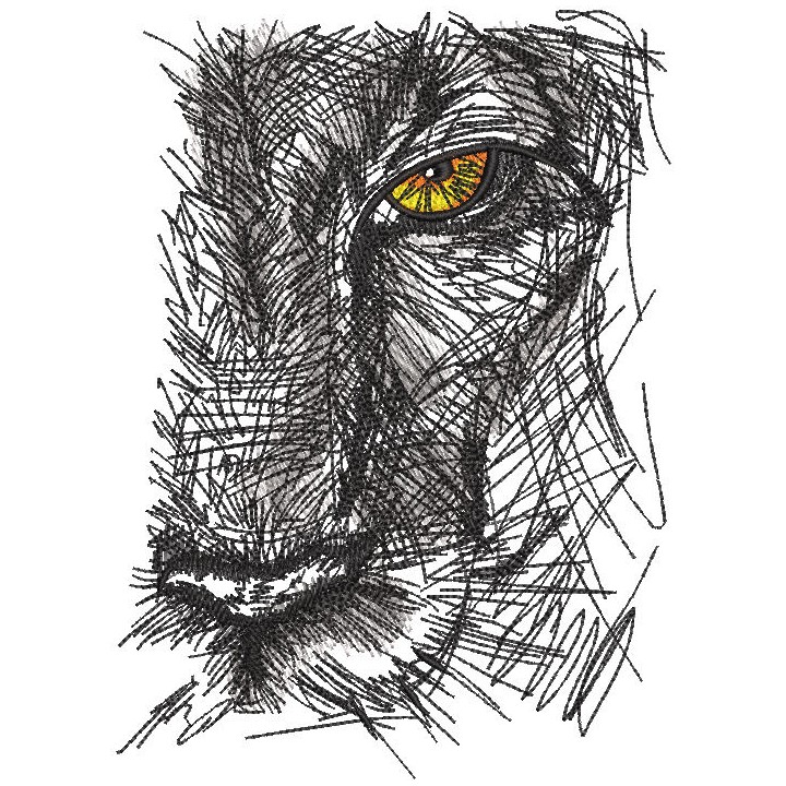 Lion's look embroidery design - Embroidery Design