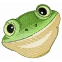 Preview of Tyler's tree frog embroidery design, showcasing a vibrant and playful frog motif for stitching.