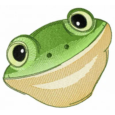 Preview of Tyler's tree frog embroidery design, showcasing a vibrant and playful frog motif for stitching.