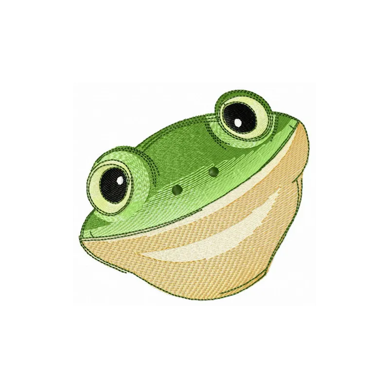 Preview of Tyler's tree frog embroidery design, showcasing a vibrant and playful frog motif for stitching.