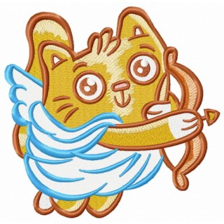 Kitten the cupid embroidery design - Embroidery Design