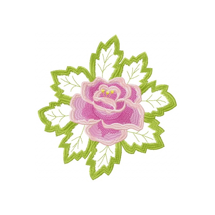 Rose and lace embroidery design - Embroidery Design